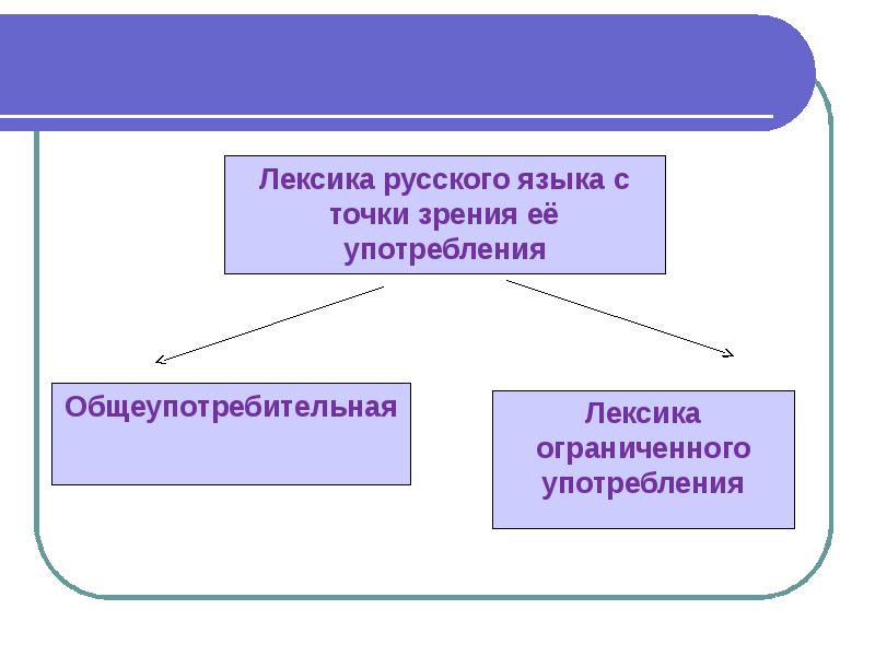 Лексика с точки зрения сферы употребления презентация