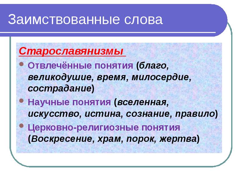 Лексика с точки зрения происхождения презентация