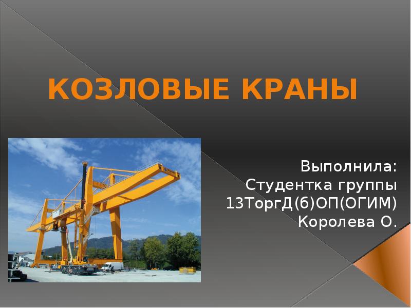 Козловые краны презентация