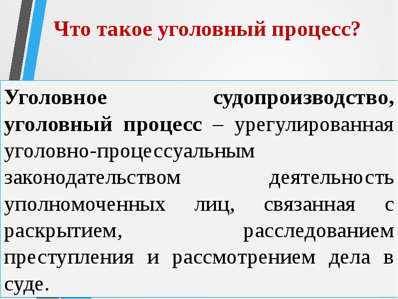 Основы уголовного процесса презентация