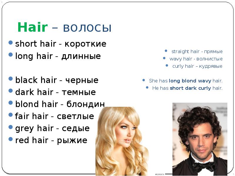 Светлые волосы перевод на английский