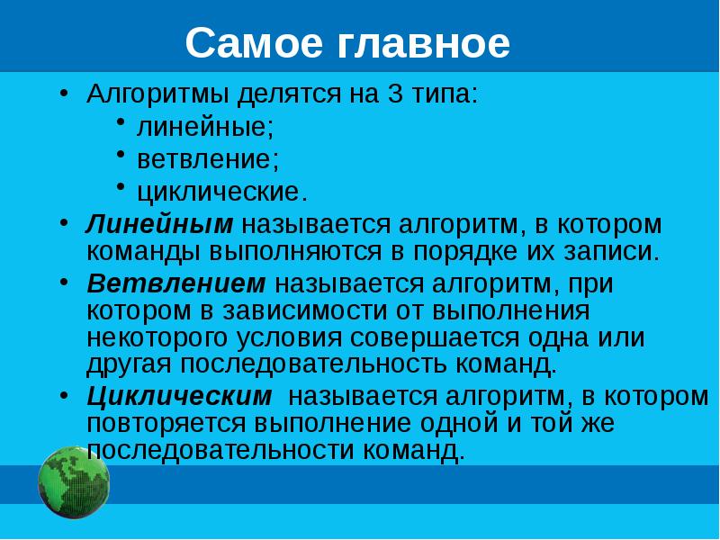 Алгоритмом называется. Самый главный алгоритм. Самое главное в форме записи алгоритмов. Алгоритмы делятся на типы (1 неверный ответ):. Что называют алгоритмом.