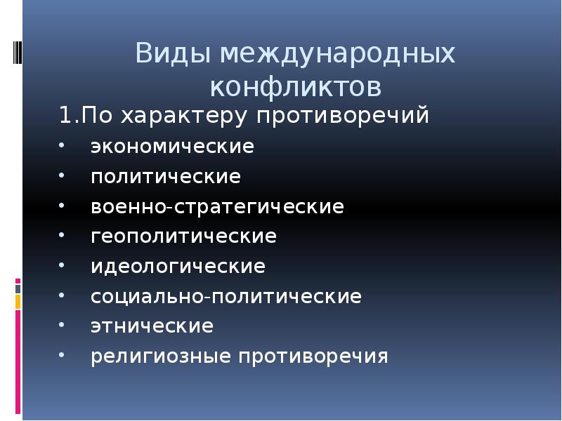 Межгосударственные конфликты презентация