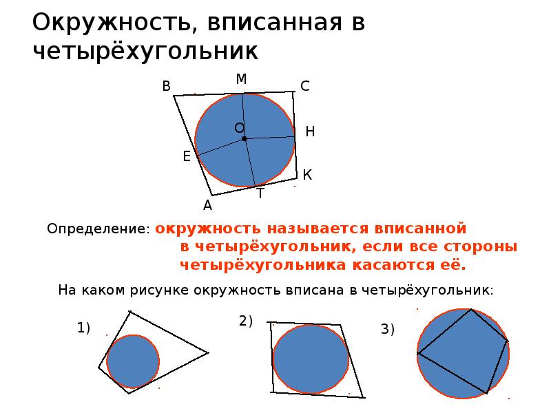 В какой четырехугольник можно вписать окружность. Вписанный четырехугольник. Четырехугольник вписанный в окружность. Если четырехугольник вписан в окружность то. Если в четырехугольник можно вписать окружность то.