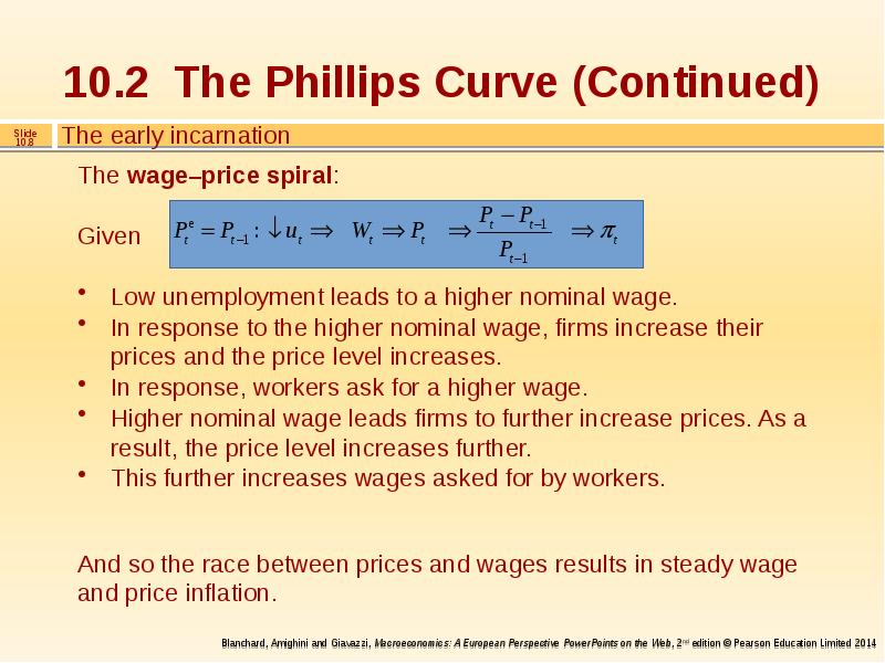 Phillips curve equation. Describe the Phillips curve.. The link between unemployment and inflation. In the Phillips curve equation, which of the following will cause an increase in the current inflation rate. Natural rating