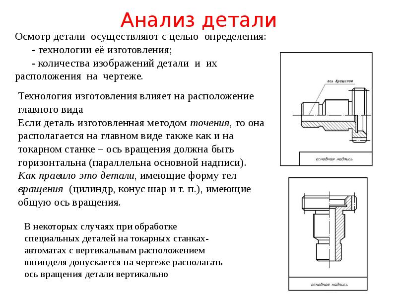 Анализ чертежа пример