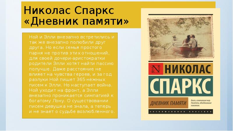 Николас спаркс презентация