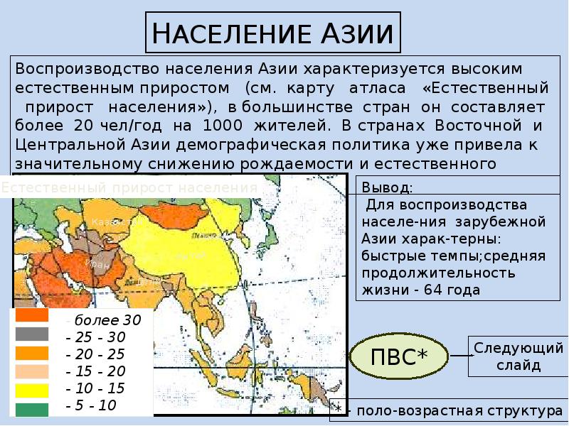 География населения зарубежной азии