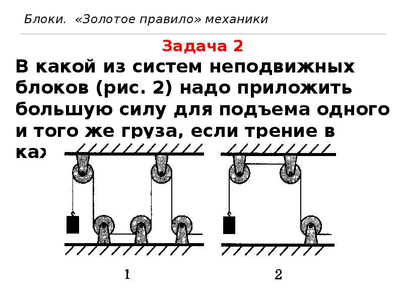 Блок золотое правило механики презентация