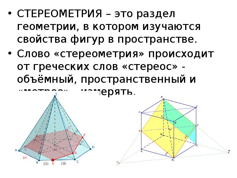 Презентация основные понятия стереометрии