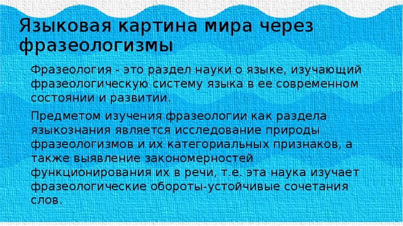 Языковая картина мира текст