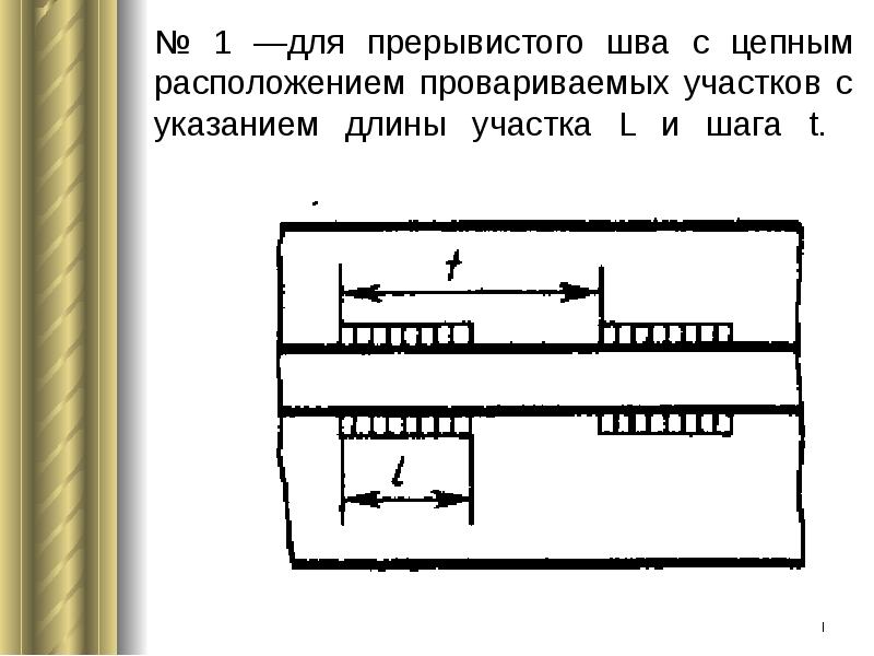 Сварка в шахматном порядке на чертеже