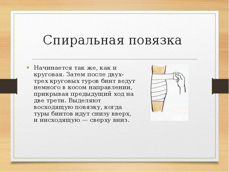 Затем после. Спиральная повязка восходящая нисходящая спиральная с перегибами. Методика наложения спиралевидной повязки.. Спиральная повязка ход бинтование. Спиральная повязка как накладывать.