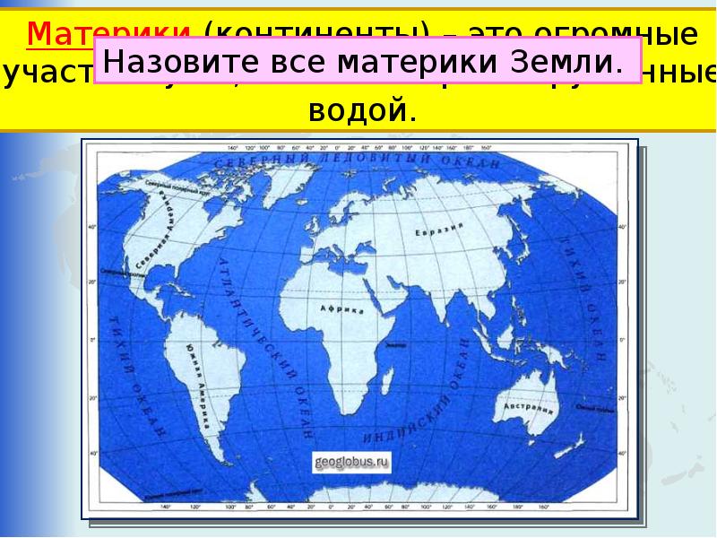 Карта с материками по окружающему миру 4 класс