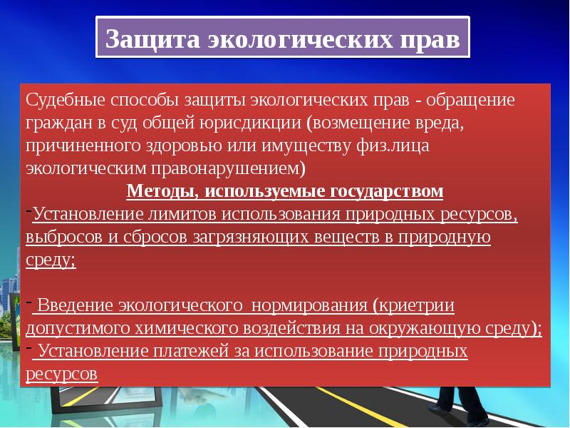 Способы защиты экологических прав презентация