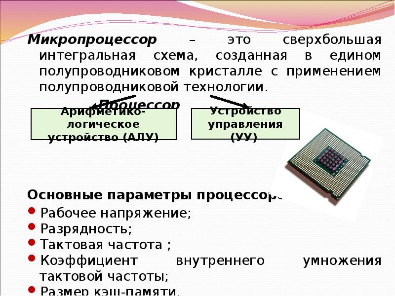 Сверхбольшая интегральная схема способная выполнять функции основного блока компьютера