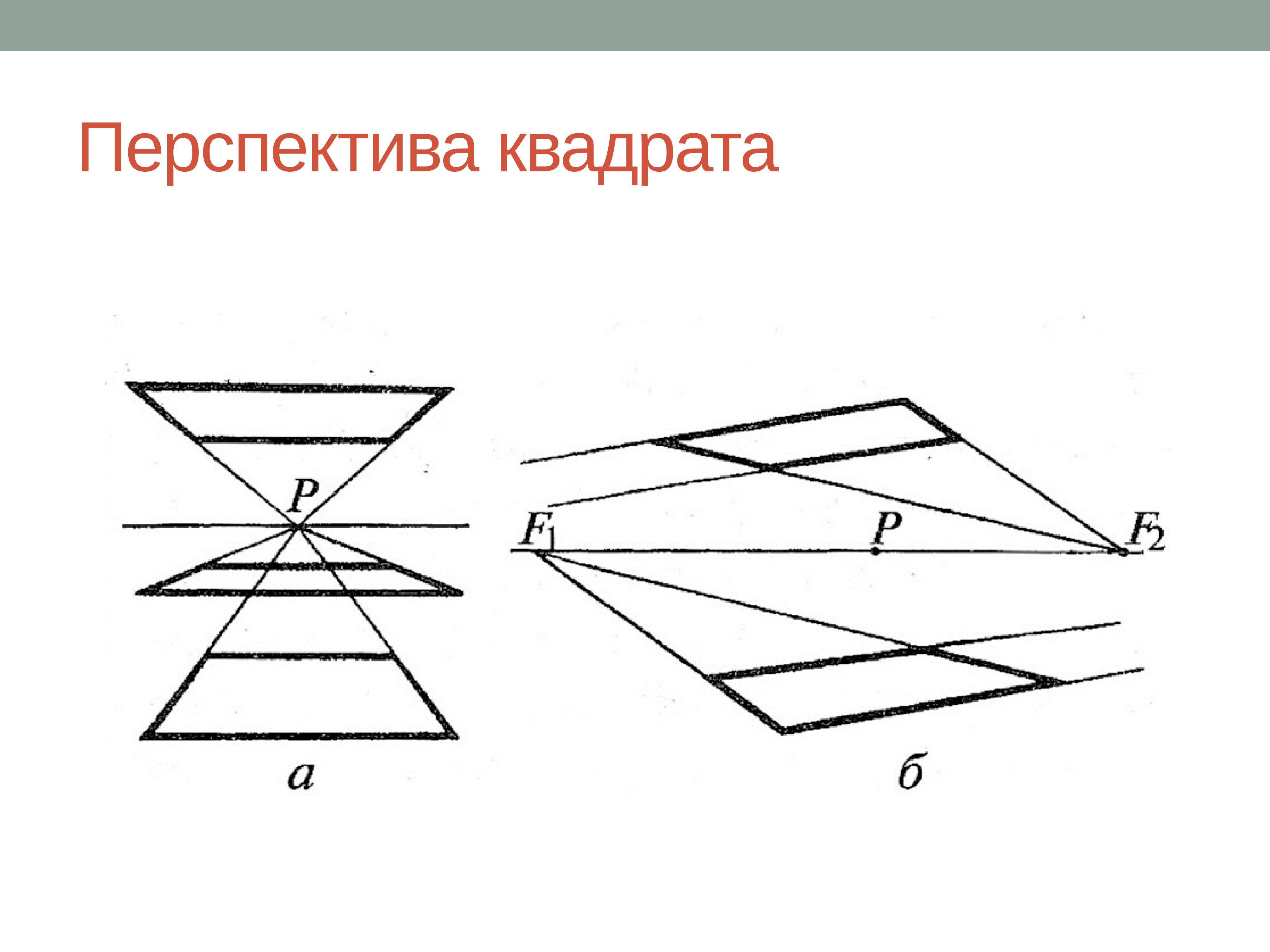 Зарисовки прямоугольника, квадрата в перспективе