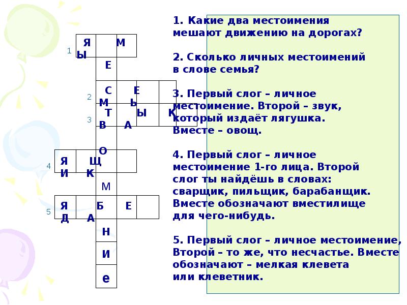 Какие местоимения вместе мешают движению на дорогах