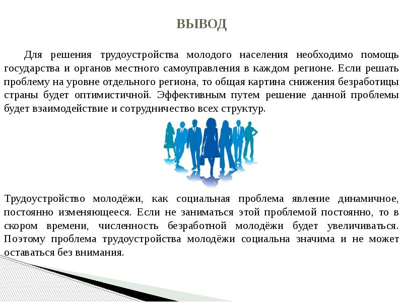 Проект молодежь на рынке труда как не остаться безработным