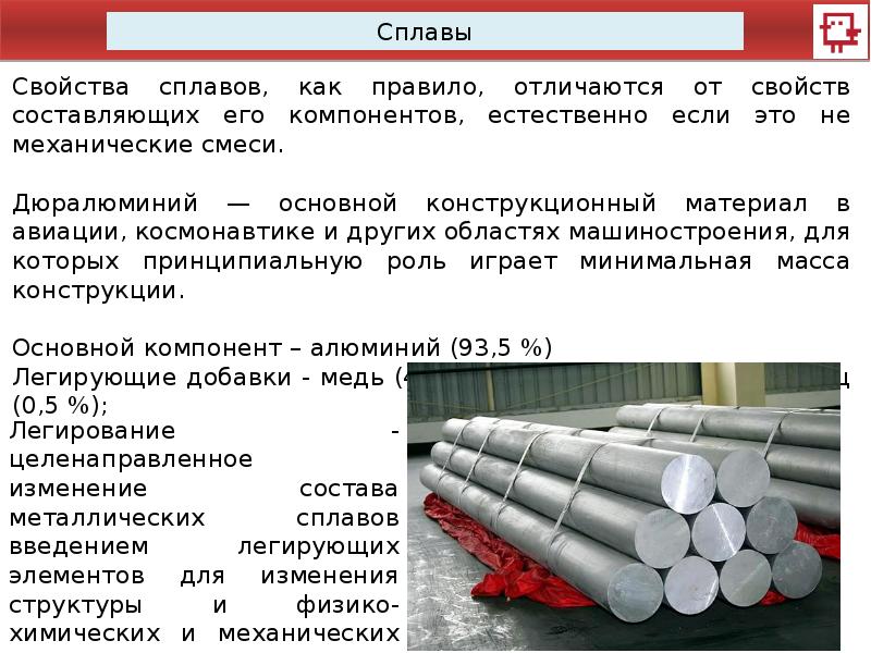 Презентация сплавы 9 класс