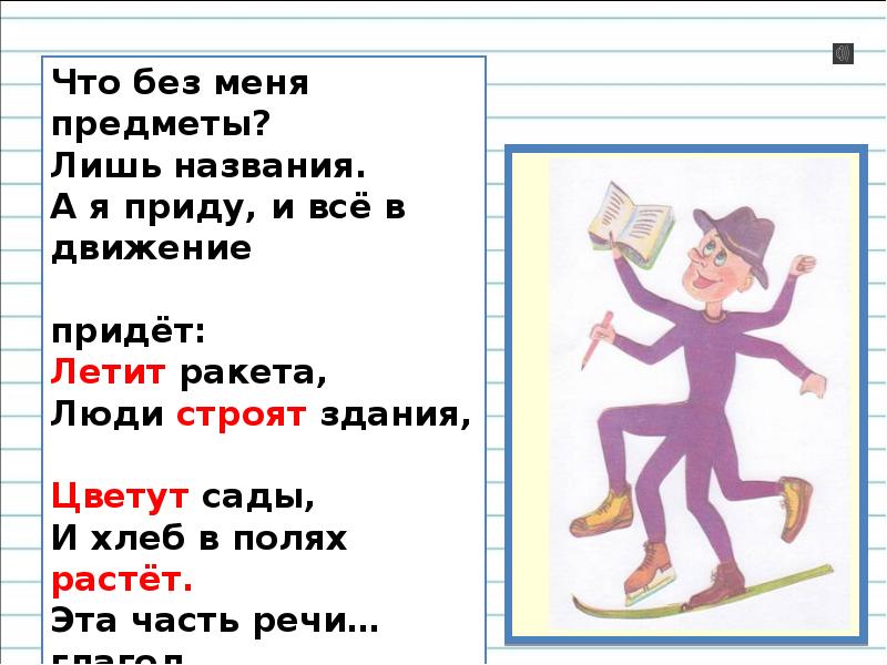 Что без меня предметы лишь названия. Глагол 2 класс презентация школа России. Что такое глагол рассмотрите рисунки. Школа России что такое глагол страница учебника. Такие глаголы обычно являются