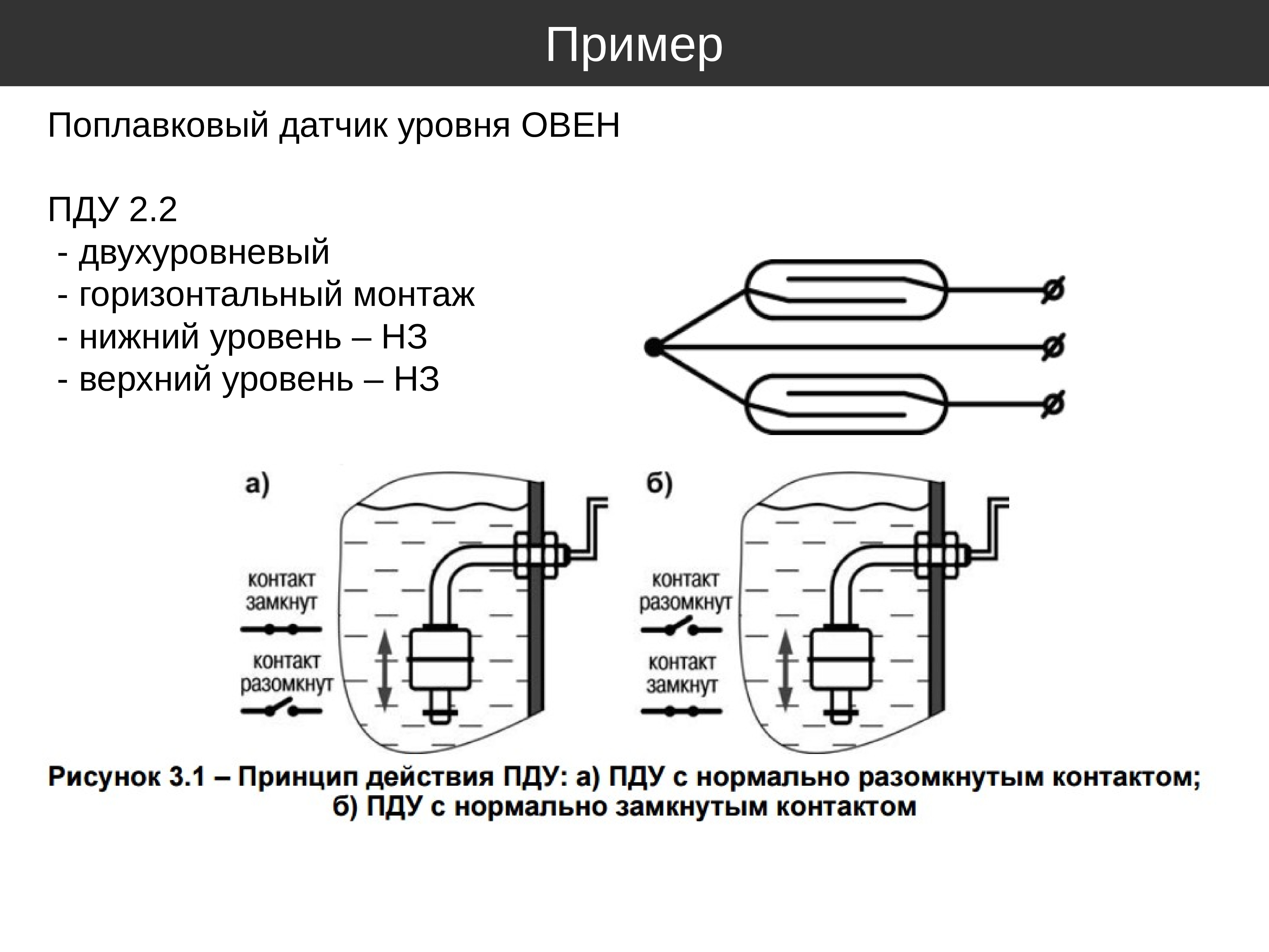 Датчик уровня воды обозначение на схеме