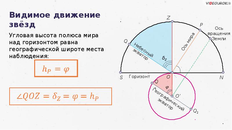 Видимое движение звезд на различных географических широтах презентация 11 класс