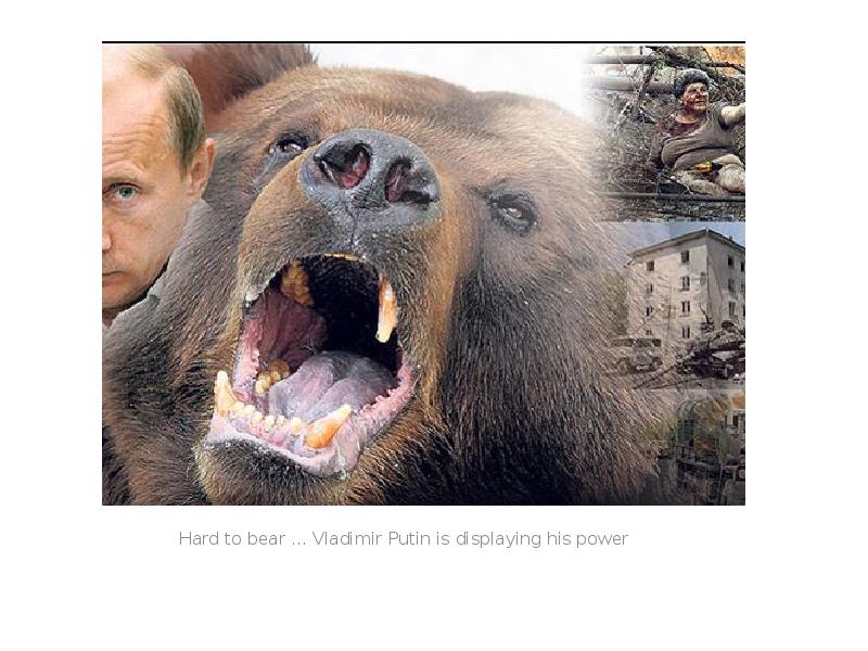 Hard to bear ... Vladimir Putin is displaying his power Hard to bear ... Vladimir Putin is displaying his power
