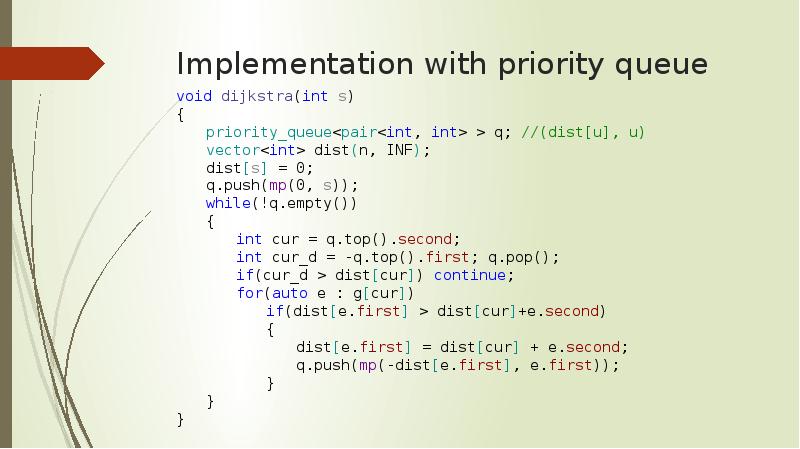 Implementation with priority queue