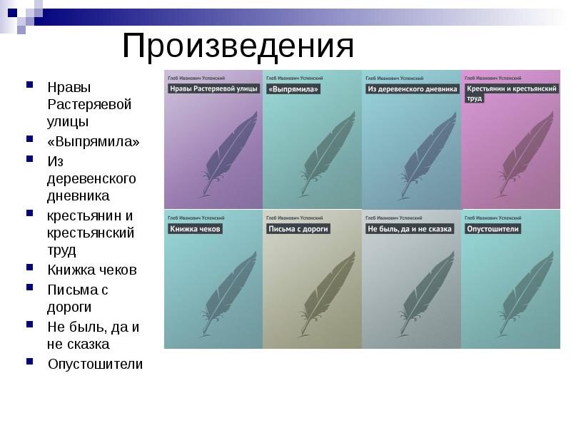 Глеб успенский презентация