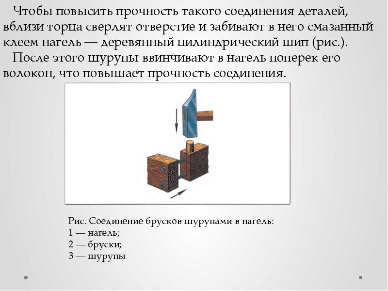 Презентация на тему технологии механического соединения деталей из древесных материалов и металлов