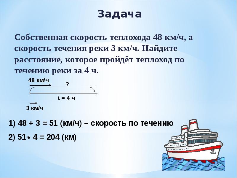 Математика 5 класс задачи на движение по реке презентация