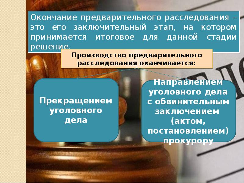 Окончание предварительного расследования презентация