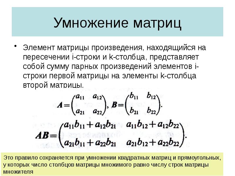 Умножение матриц схема