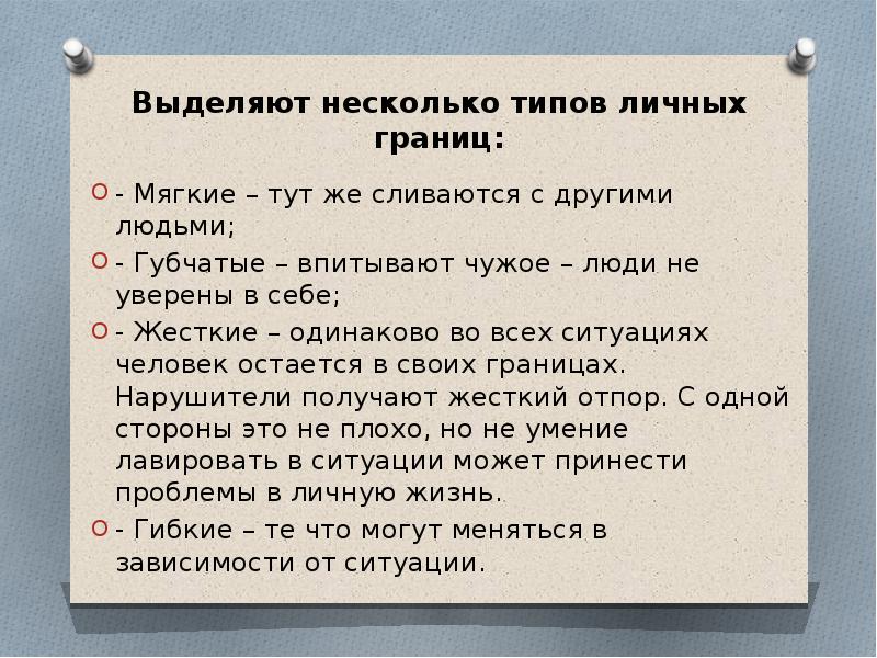 Личные границы презентация