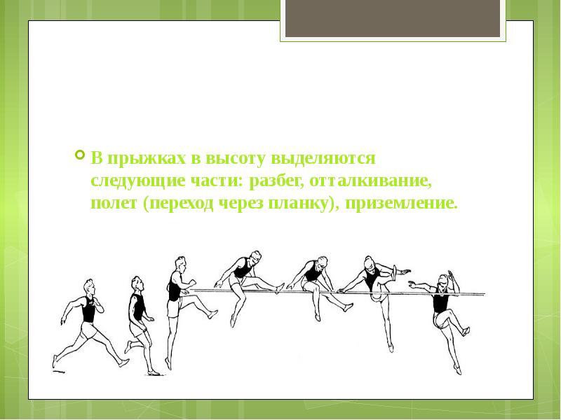 Элементы прыжков. Прыжки в высоту с разбега. Техника прыжка в высоту с разбега. Прыжок в высоту через планку с разбега. Фазы прыжка в высоту с разбега.