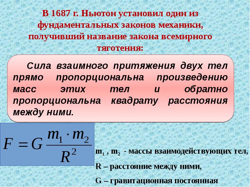 Сила гравитационного взаимодействия между