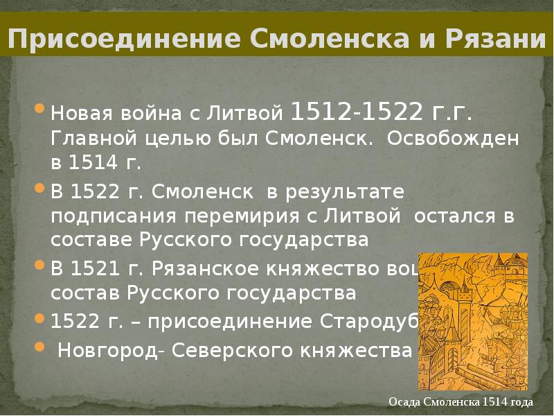 Когда смоленск был присоединен к московскому государству. Присоединение Смоленска к московскому государству.