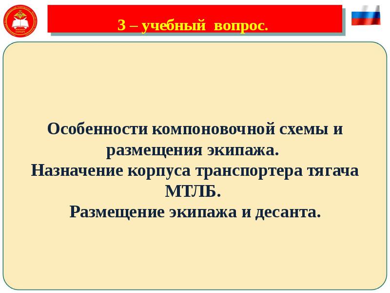 3 – учебный вопрос.