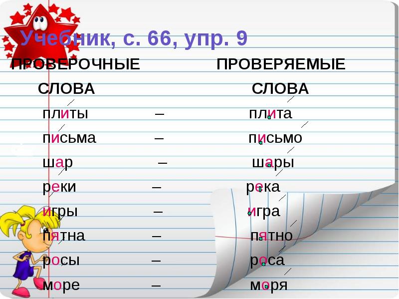 Проверочное и проверяемое слово 1 класс презентация