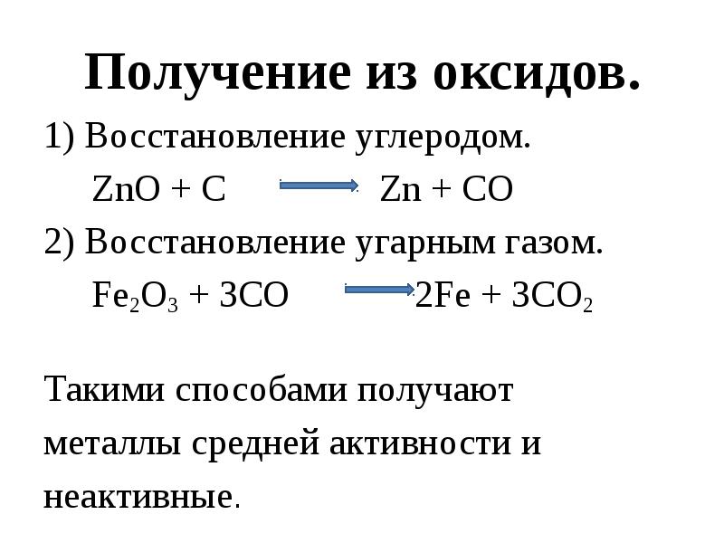 Способы получения металлов 11 класс презентация