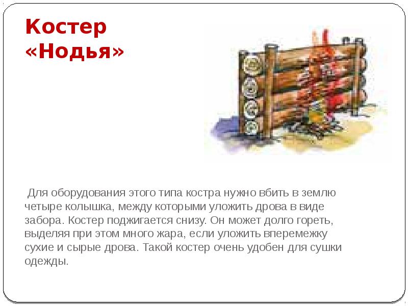 Костер «Нодья»
Для оборудования этого типа костра нужно вбить в Костер «Нодья»
Для оборудования этого типа костра нужно вбить в