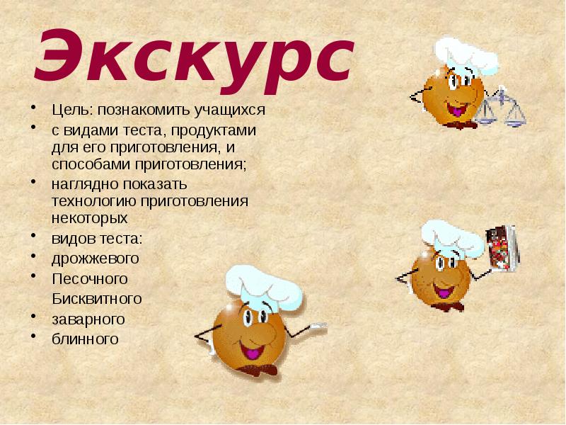 Тест продуктов. Продукты для теста.