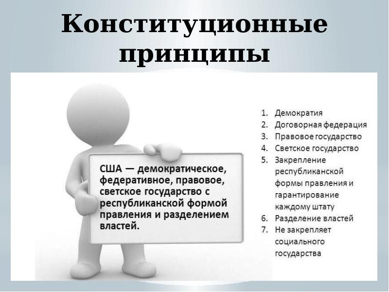 Какой принцип положен. Принципы Конституции США. Основные конституционные принципы США. Основные принципы Конституции США 1787. Основные принципы Конституции США.