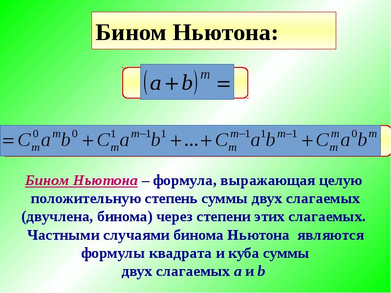 Бином Ньютона: Бином Ньютона: