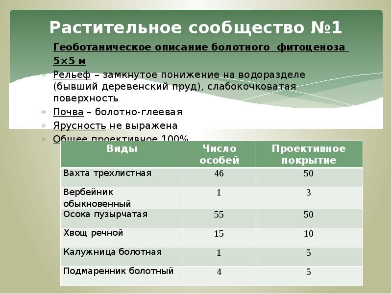 Составьте геоботаническое описание растений определенной местности по предложенному плану