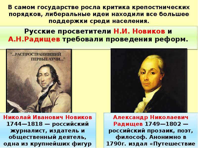 Русские просветители времен екатерины 2 проект по истории 8