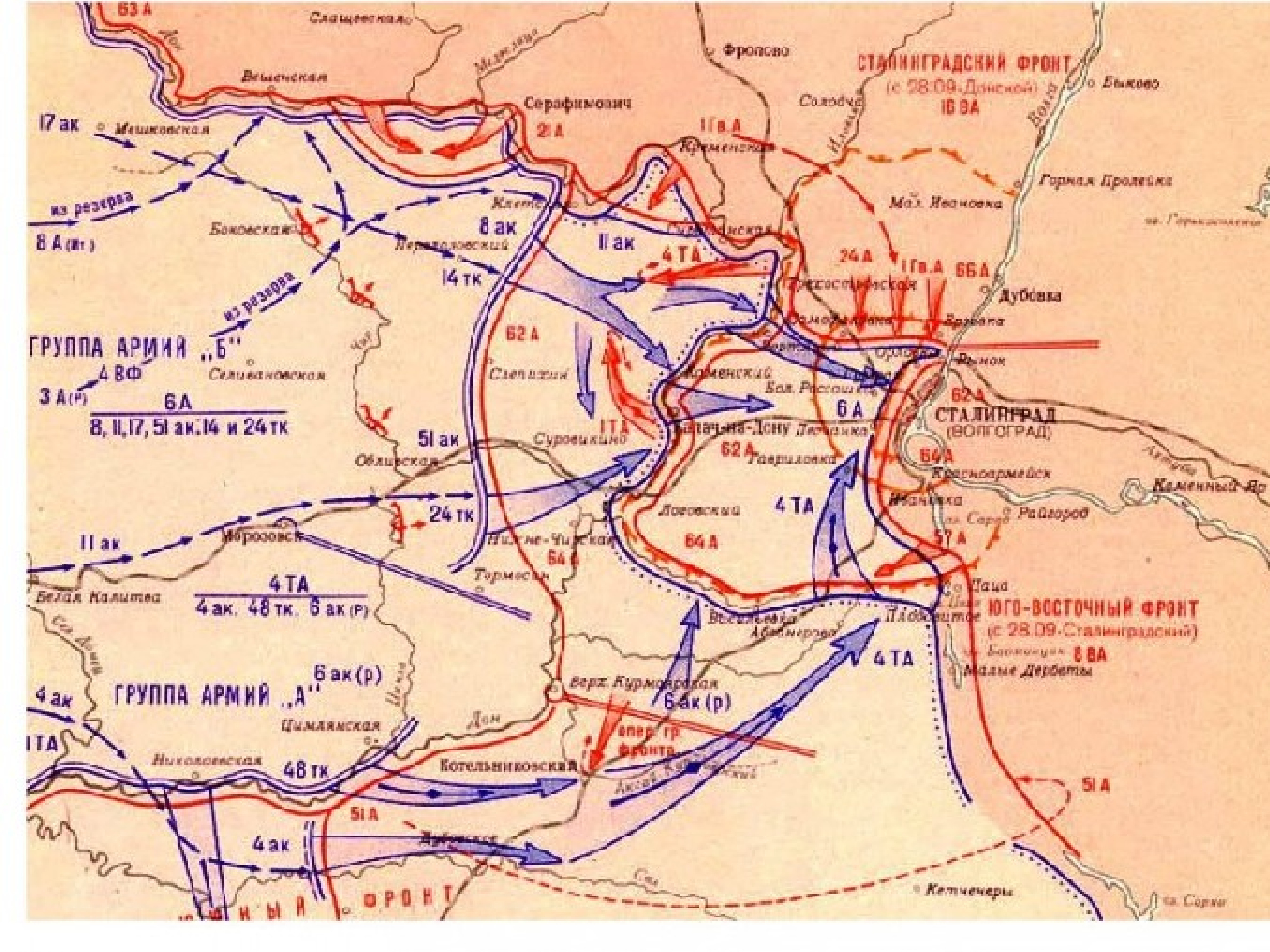 Карта нападения на сталинград