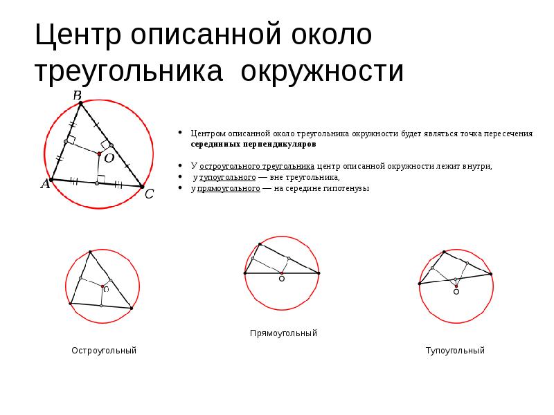 Окружность вписанная и описанная около треугольника презентация