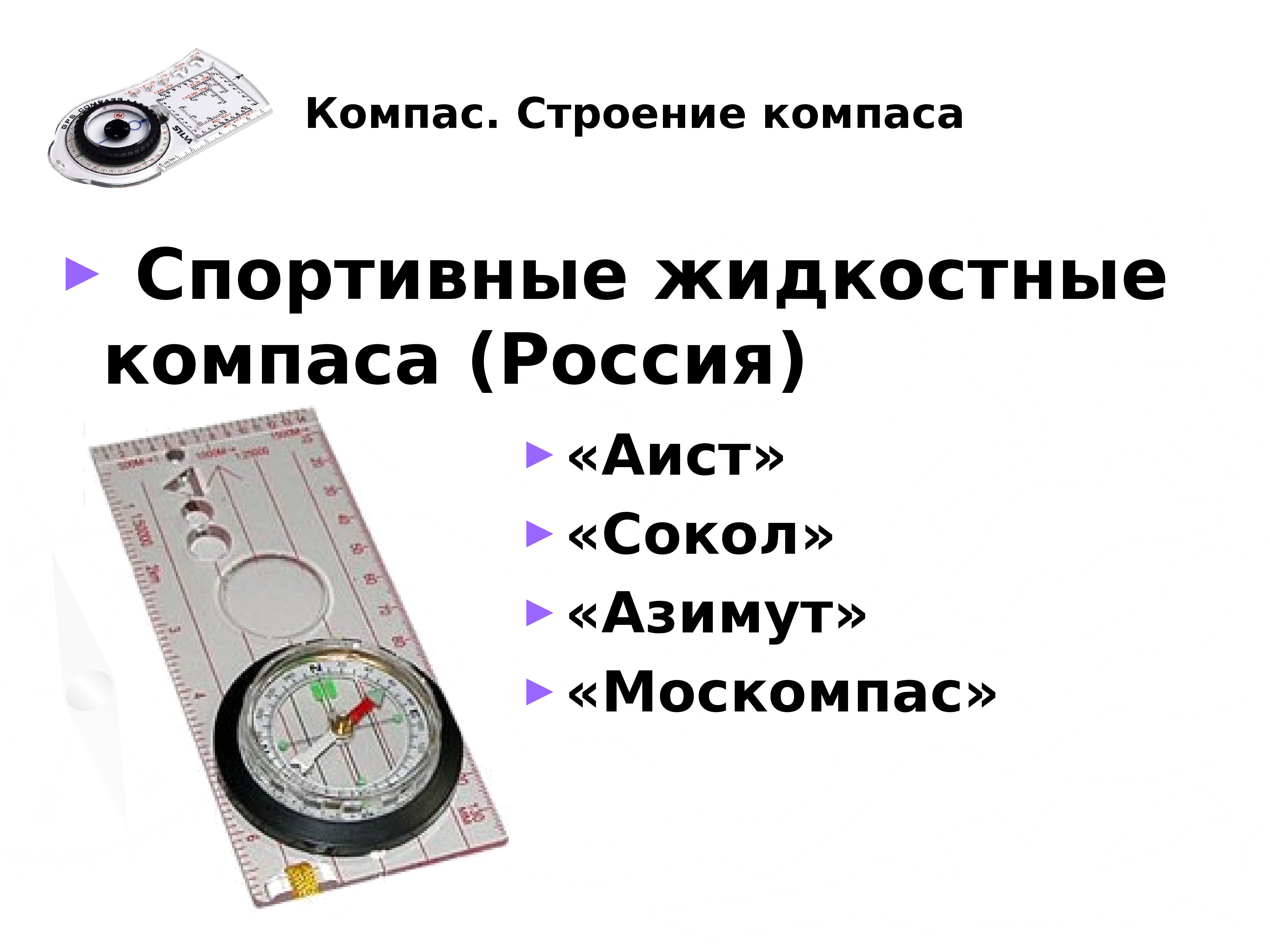 Виды компасов презентация